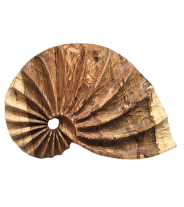 Wall Sculpture "White Oak Fibonacci Shell" by Andy DiPietro