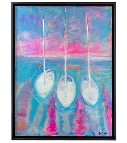 3 Happy Boats by Kirk Boes, framed