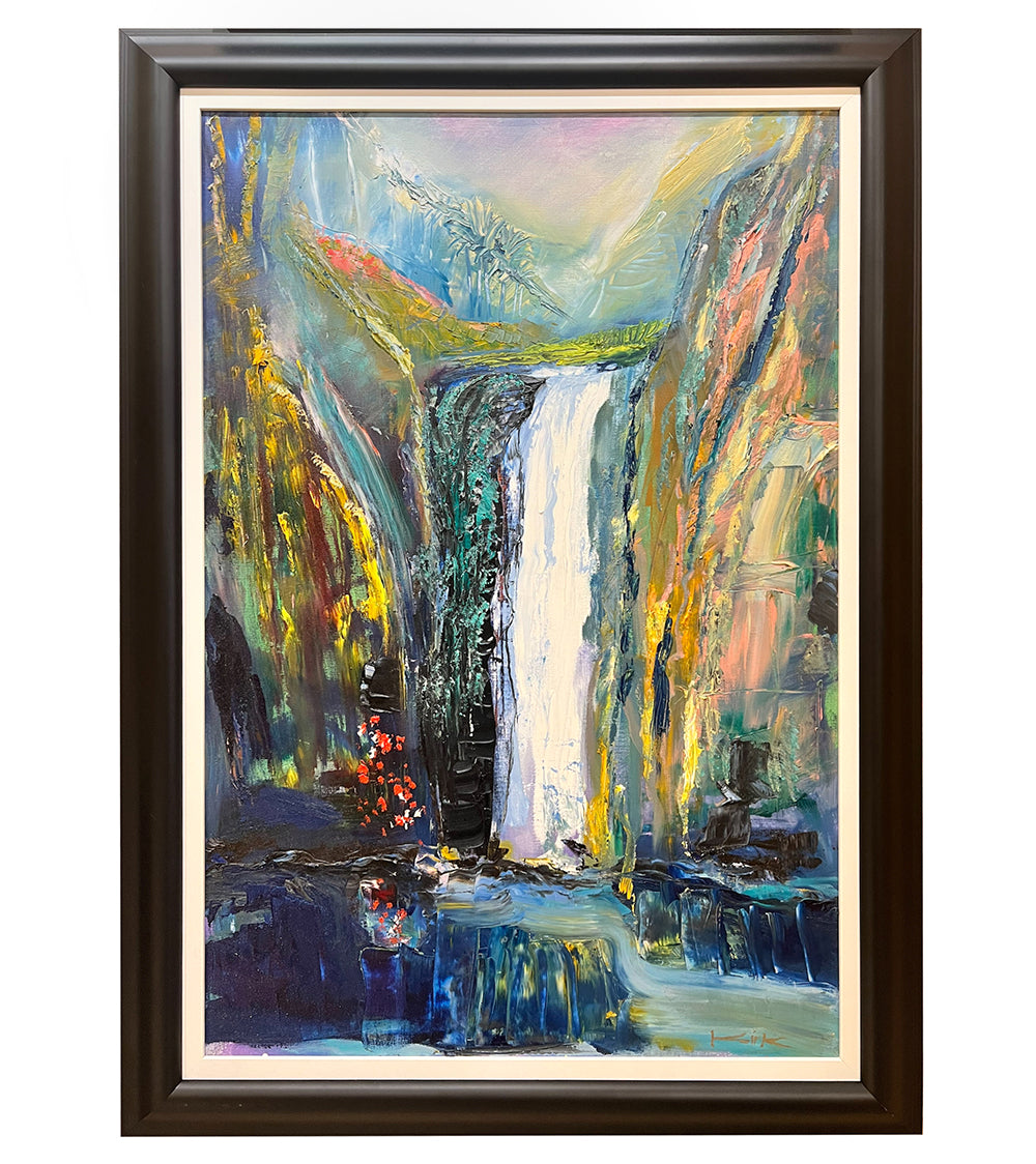 Secret Waterfall by Kirk Boes, framed