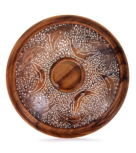 Pierced Koa Bowl "Dolphin" by Patrick and Peggy Bookey - 40988