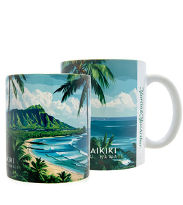 "Waikiki" Travel Art Mug