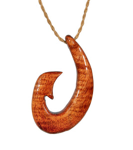 Curly Koa Ulua Hook Pendant