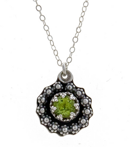 Peridot Faceted Stone Necklace by Galit