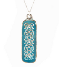 Long Blue Enamel Pendant Necklace by Galit