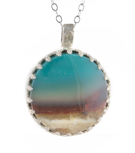 Opalized Petrified Wood Cab Necklace by Galit