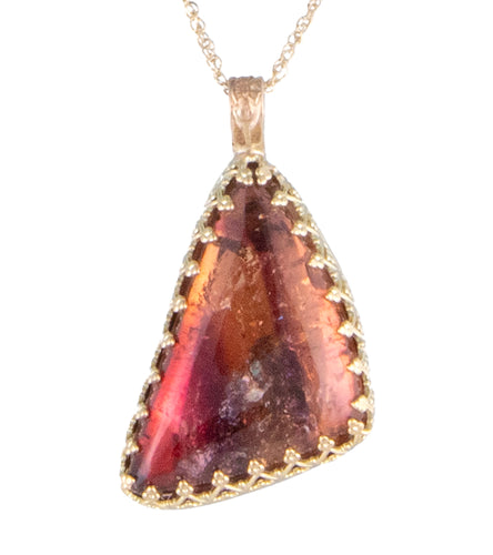 Pink Tourmaline Triangle Cab Necklace by Galit