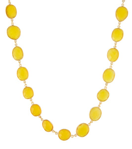 Checkerboard Faceted Yellow Onyx Necklace by Galit