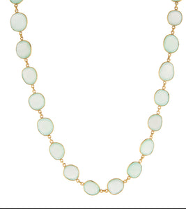 Checkerboard Faceted Blue Calcedony Necklace by Galit