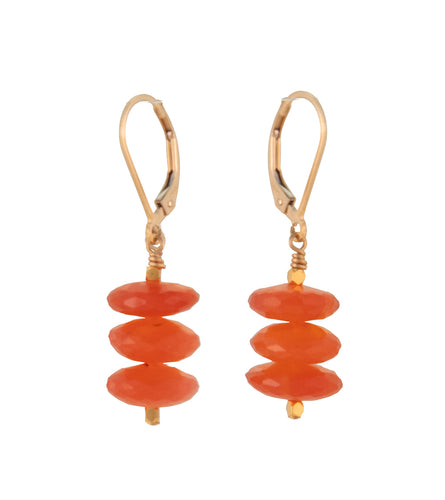 Carnelian Faceted Bead Earrings by Galit