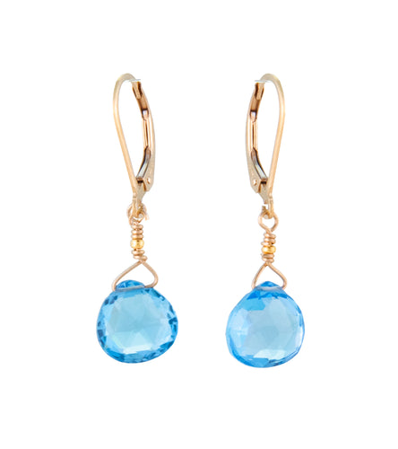 Swiss Blue Faceted Topaz Earrings by Galit