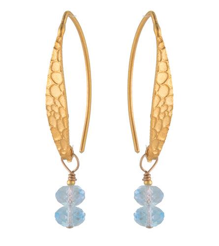 Blue Faceted Topaz Earrings by Galit