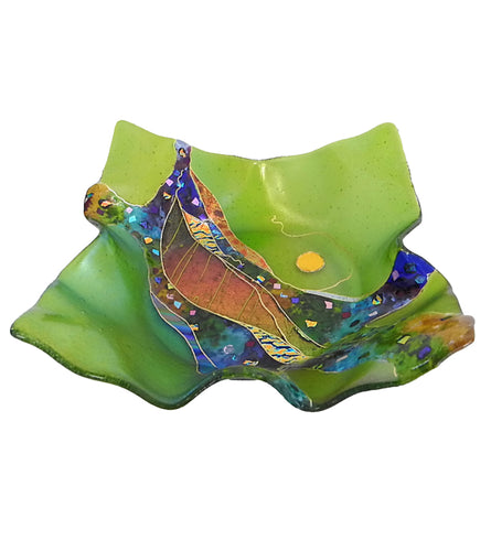 Square Flared Bowl - Green