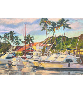 Lahaina Harbor Golden Hour by Laurie Miller