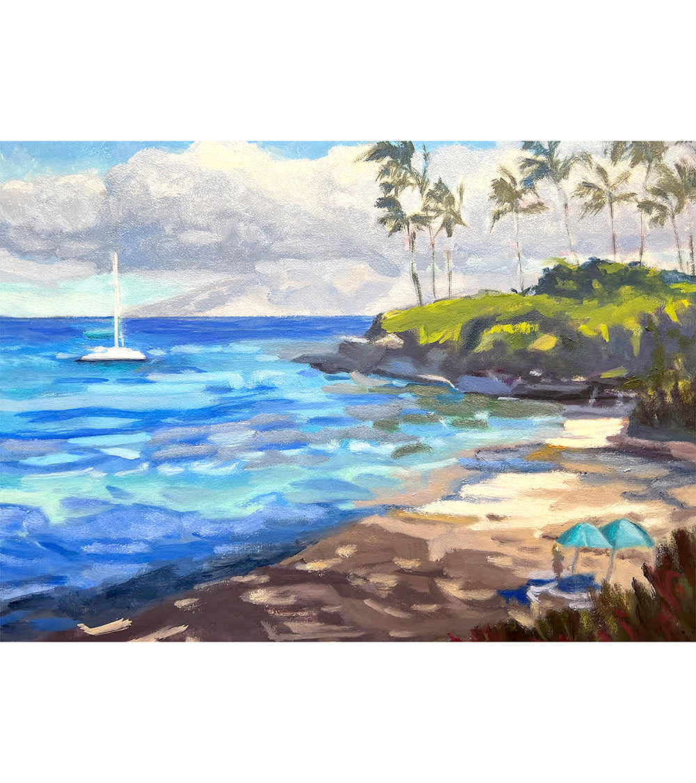 Kapalua Bay Umbrellas by Laurie Miller