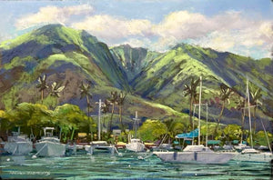 Original Pastel Painting "Remembering Lahaina Harbor" by Michael Clements 18"x12"