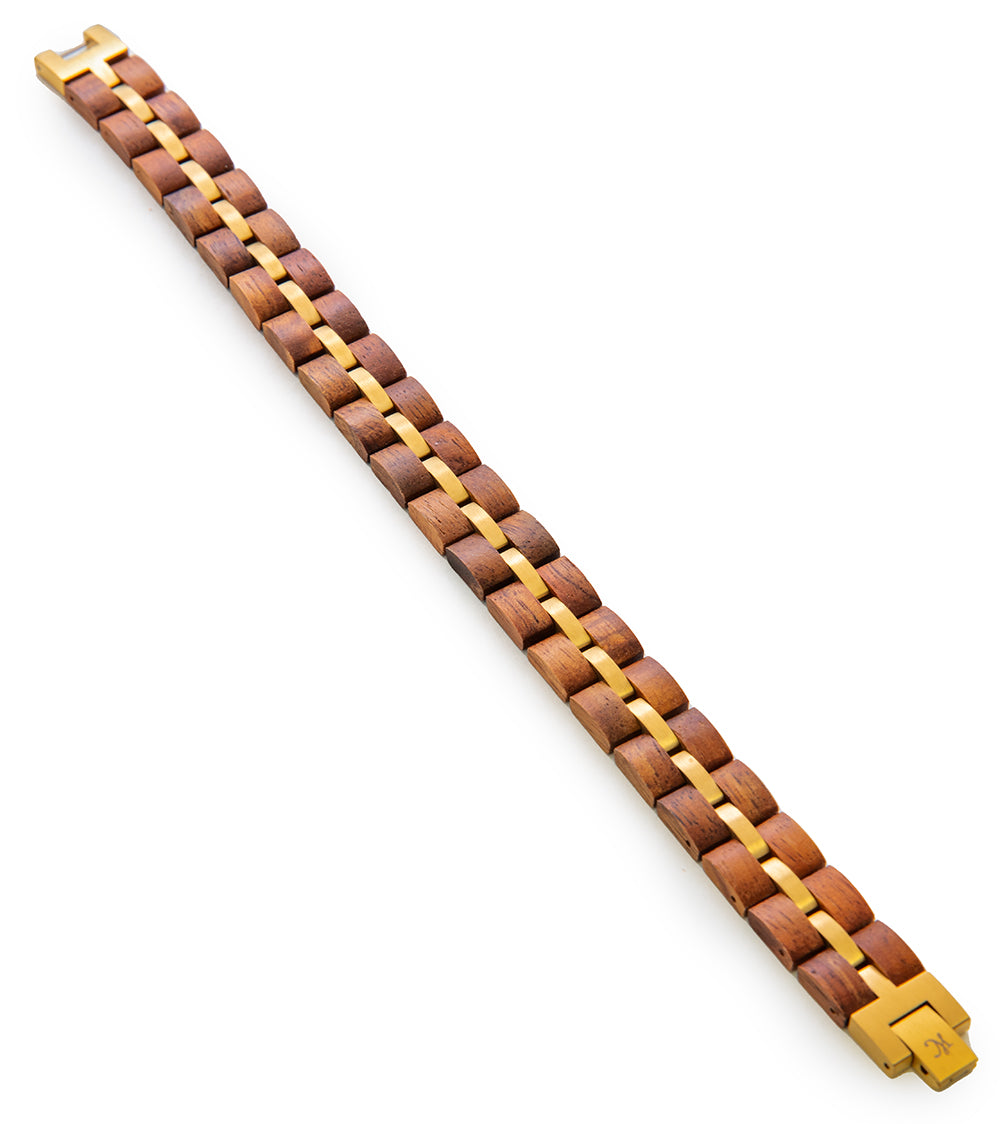 Koa Bracelet – Wide, Gold Plated – Martin & MacArthur