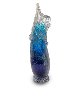 Glass Sculpture  "Kalapana Kai Wave Vase" WV247 by Daniel Moe