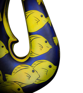 Glass "Yellow Tang Fish Hook" by Daniel Moe