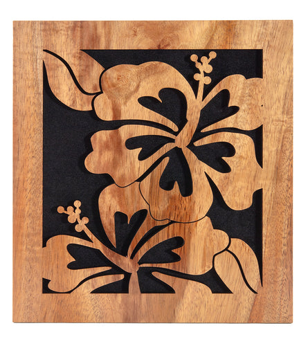 Koa Wall Art - Royal Hibiscus