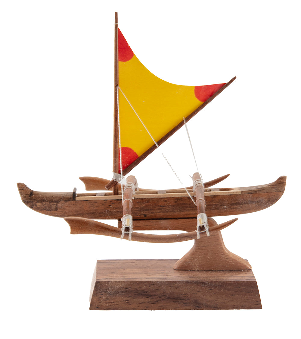 Koa 4.5”L Canoe “Manini Racing” by Francis Pimmel