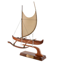 Koa 12" Canoe "Hawaiian Fishing" by Francis Pimmel