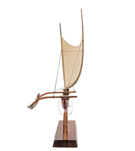 Koa 12" Canoe "Hawaiian Fishing" by Francis Pimmel