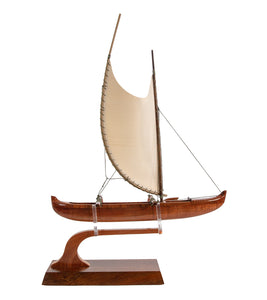 Koa 12" Canoe "Hawaiian Fishing" by Francis Pimmel