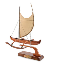 Koa 12" Canoe "Hawaiian Fishing" by Francis Pimmel