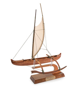 Koa 12" Canoe "Hawaiian Fishing" by Francis Pimmel