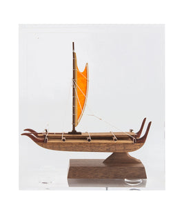 Koa 4.0”L Canoe “Manini Marquesan Double-Hull” by Francis Pimmel