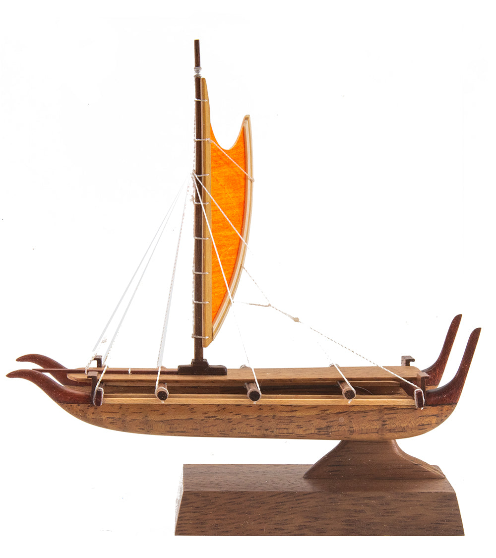 Koa 4.0”L Canoe “Manini Marquesan Double-Hull” by Francis Pimmel