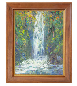 Original Painting: Hidden Falls 7/24 by Michael Powell in Koa Frame 12x16