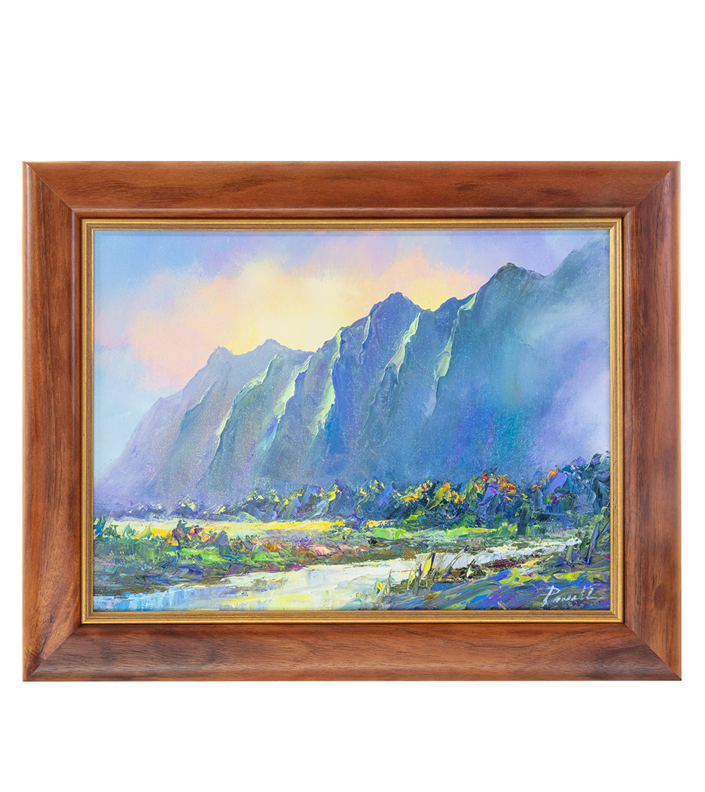 Original Painting: Waihee Stream 7/24 by Michael Powell in Koa Frame 16x12