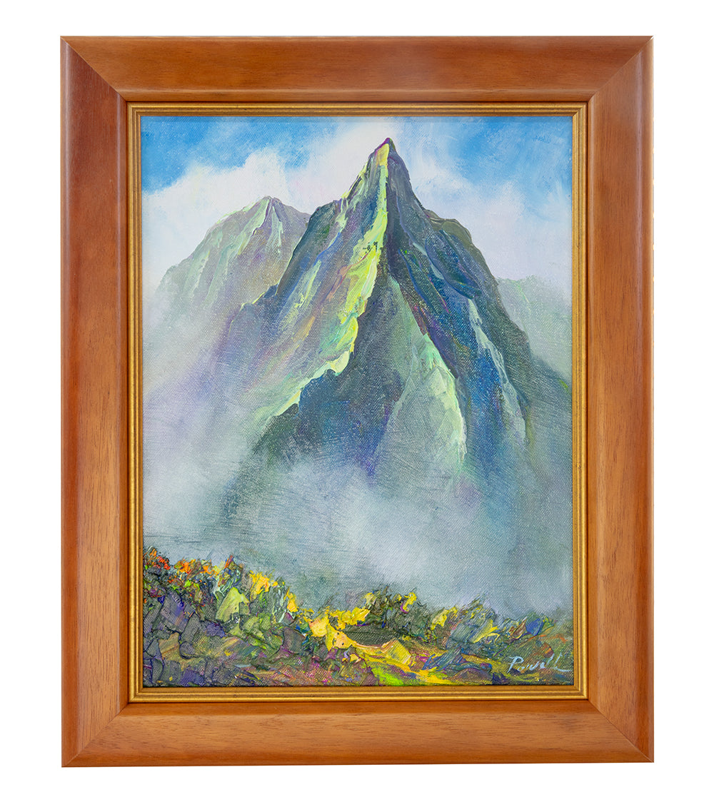 Original Painting: Above the Pali 7/24 by Michael Powell in Koa Frame 12x16