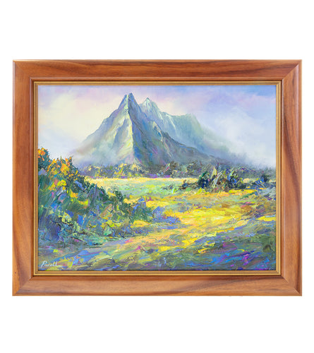 Original Painting: Olomana 7/24 by Michael Powell in Koa Frame 20x16