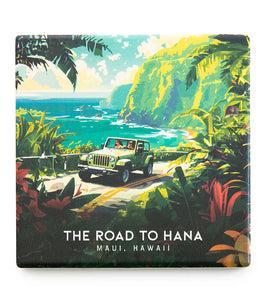 "Road to Hana" Travel Art Coaster