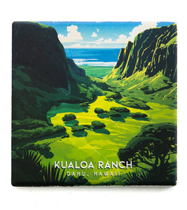 "Kualoa Ranch" Travel Art Coaster