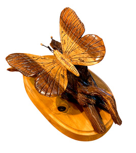 Wood Sculpture "Light & Dark Koa Butterfly #47" by Craig Nichols