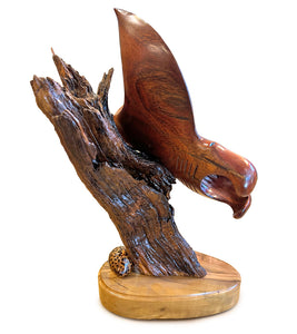 Koa Wood Sculpture "Wing n' Wing" by Craig Nichols