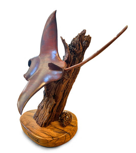 Koa Wood Sculpture "Wing n' Wing" by Craig Nichols