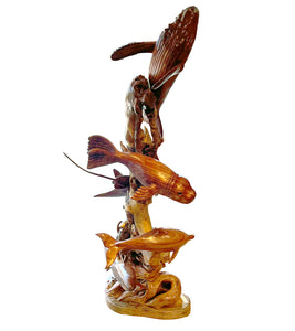 Koa Wood Sculpture "Ocean Medley" by Craig Nichols