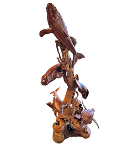 Koa Wood Sculpture "Ocean Medley" by Craig Nichols