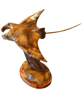 Koa Wood Sculpture "Manta Ray" by Craig Nichols