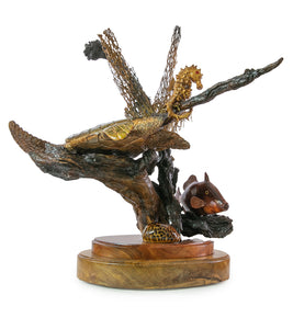 Koa Wood Sculpture "Reef Explorer" by Craig Nichols