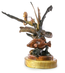 Koa Wood Sculpture "Reef Explorer" by Craig Nichols