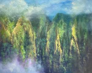 Original Painting: Sun-Kissed Morning Koʻolau by George Eguchi