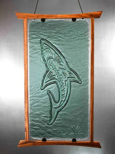 Glass Petroglyph "Manō (Shark)" by Roger Pawley