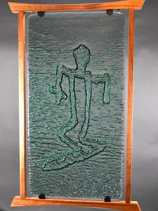 Glass Petroglyph "Surfer" by Roger Pawley