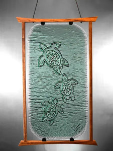 Glass Petroglyph "Honu" by Roger Pawley