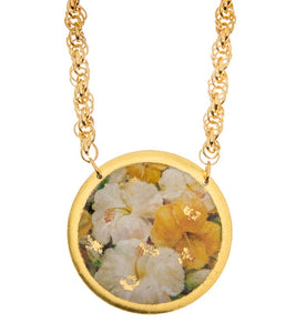 Eva Makk "Hibiscus" Disc Necklace